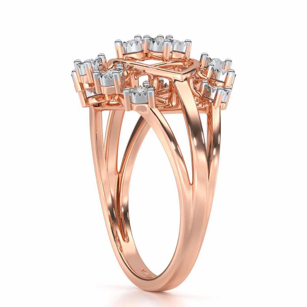 Glinting one Silver Ring - Rose Gold - Image 3