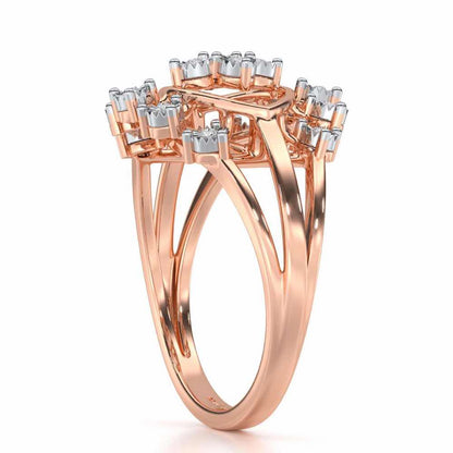 Glinting one Silver Ring - Rose Gold - Image 3