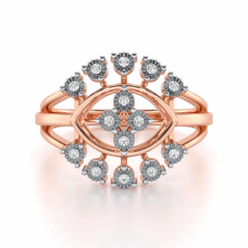 Glinting one Silver Ring - Rose Gold - Image 4