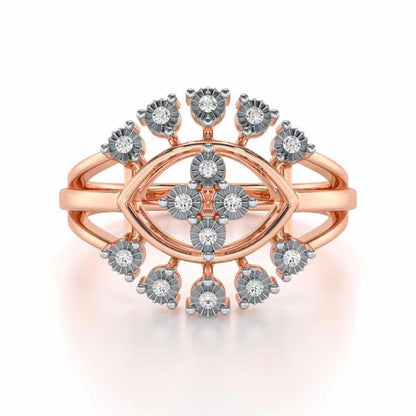 Glinting one Silver Ring - Rose Gold - Image 4