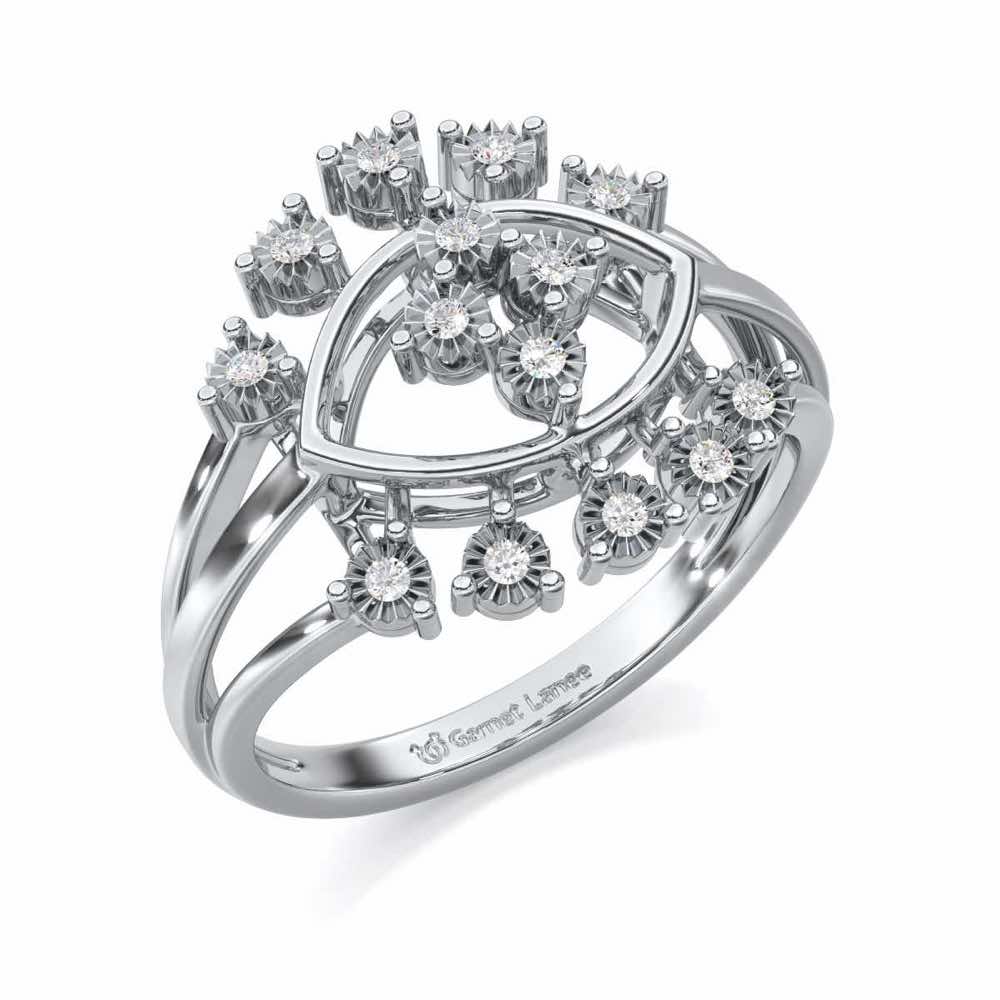 Glinting one Silver Ring - White Gold - Image 1