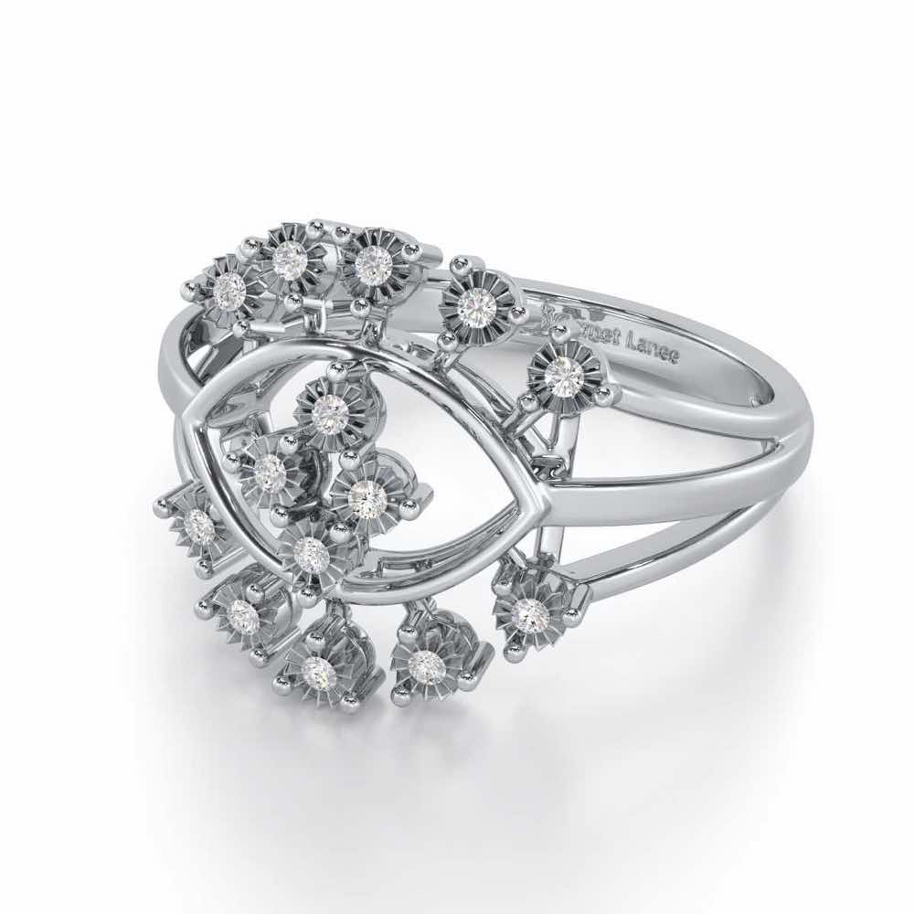 Glinting one Silver Ring - White Gold - Image 2
