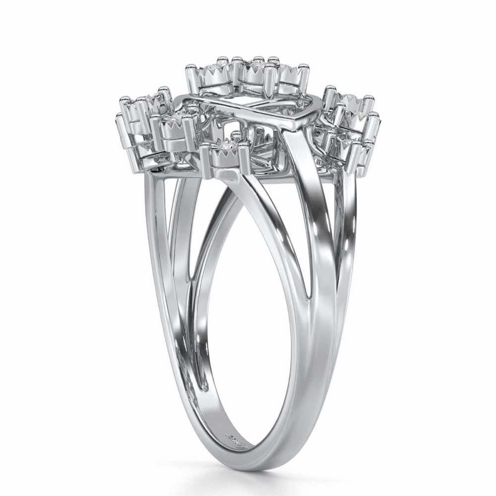 Glinting one Silver Ring - White Gold - Image 3