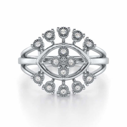 Glinting one Silver Ring - White Gold - Image 4