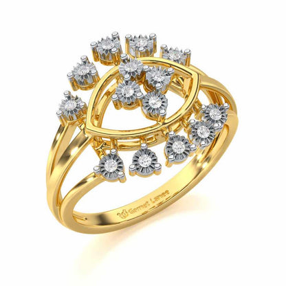 Glinting one Silver Ring - Yellow Gold - Image 1