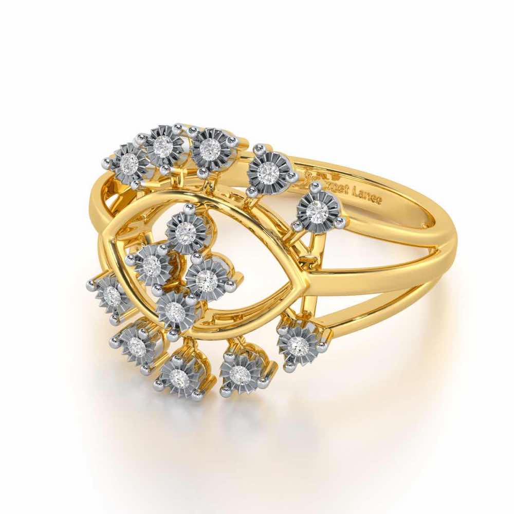 Glinting one Silver Ring - Yellow Gold - Image 2