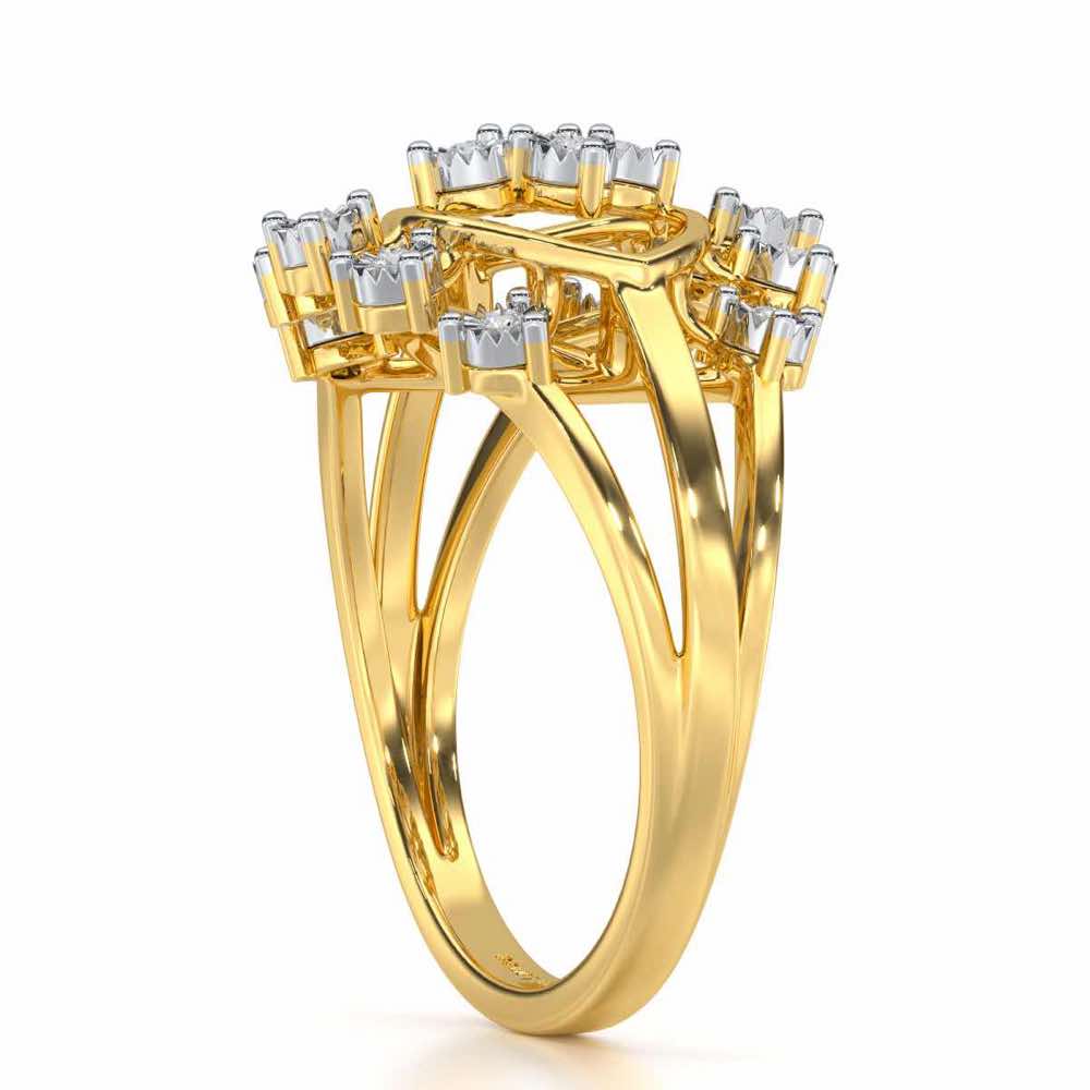 Glinting one Silver Ring - Yellow Gold - Image 3