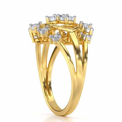 Glinting one Silver Ring - Yellow Gold - Image 3