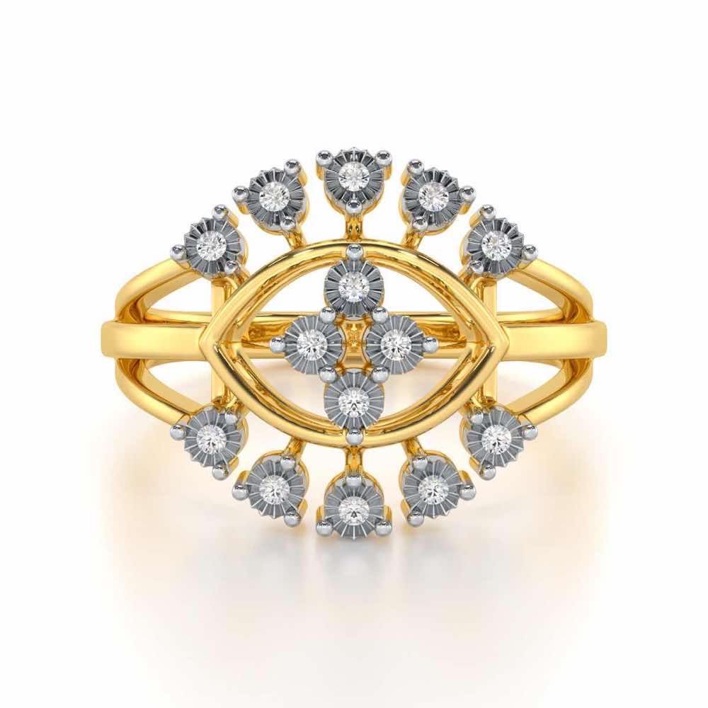 Glinting one Silver Ring - Yellow Gold - Image 4