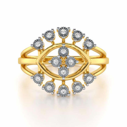 Glinting one Silver Ring - Yellow Gold - Image 4