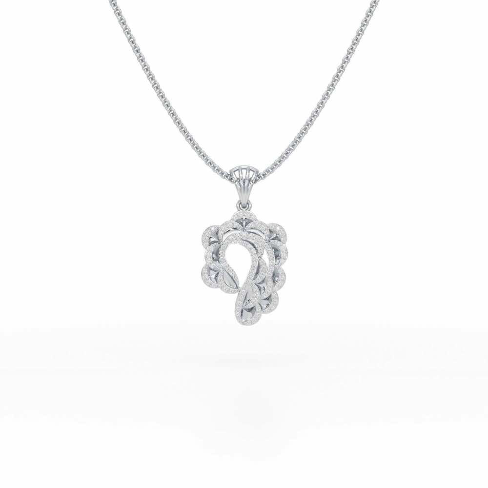Glistening Brilliance Silver Pendant - White Gold - Image 1