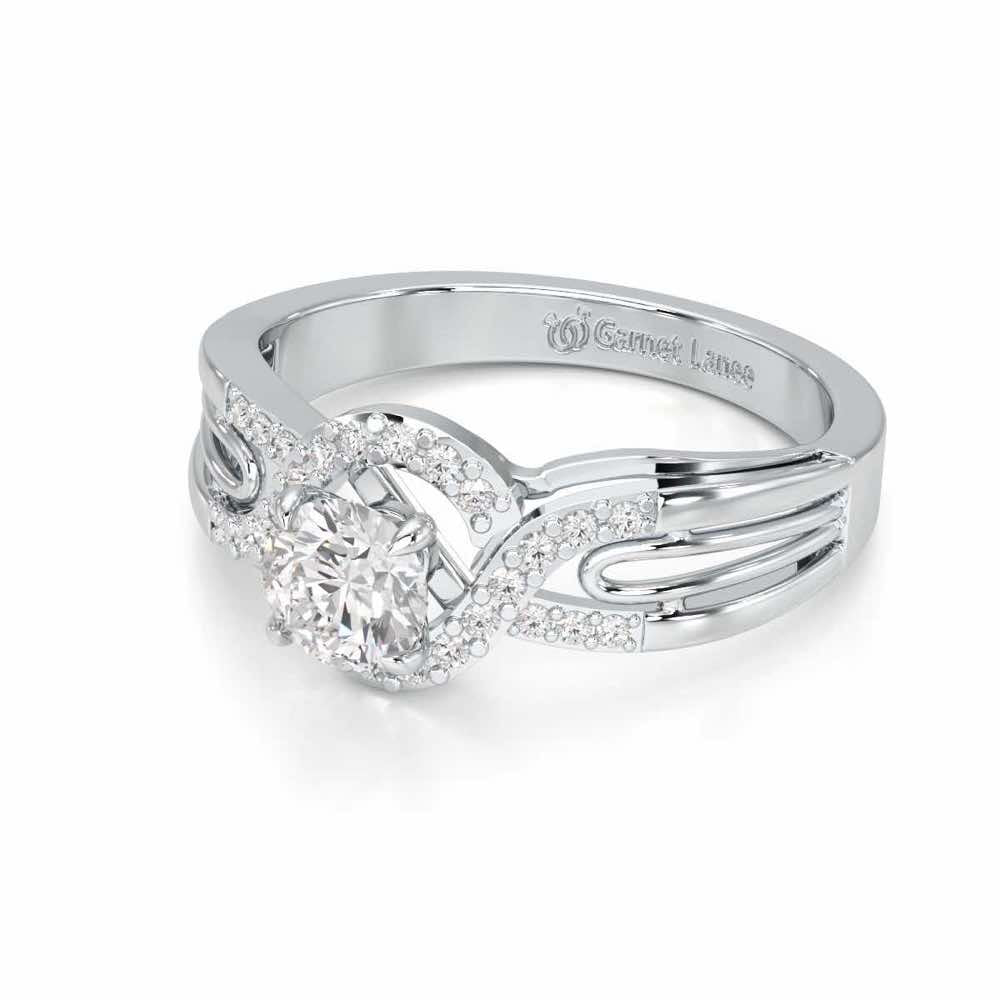 Glistening Glow Solitaire Ring - White Gold - Image 2