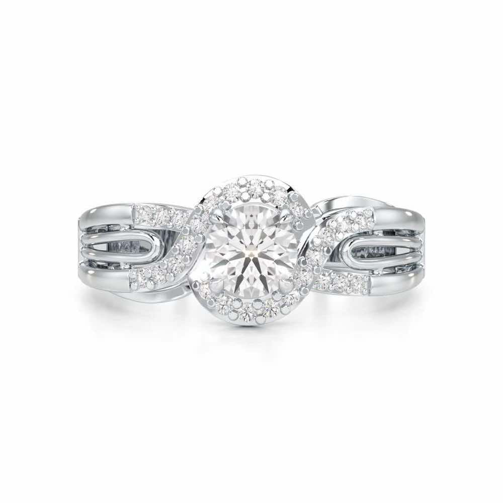Glistening Glow Solitaire Ring - White Gold - Image 4