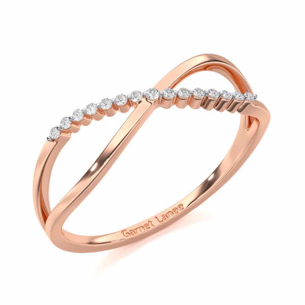 Glistening Grace Silver Ring - Rose Gold - Image 1