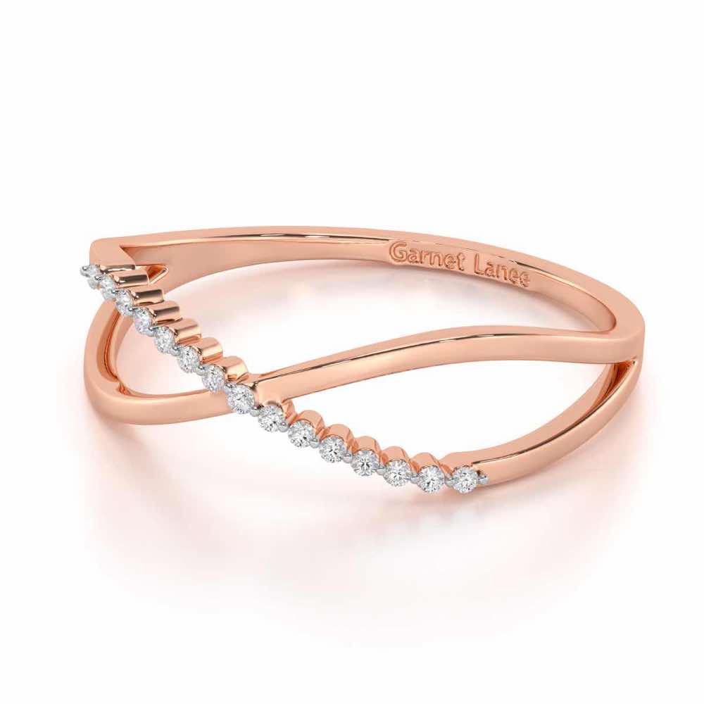 Glistening Grace Silver Ring - Rose Gold - Image 2