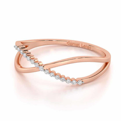Glistening Grace Silver Ring - Rose Gold - Image 2