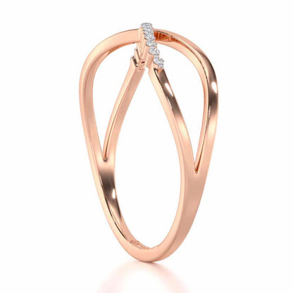 Glistening Grace Silver Ring - Rose Gold - Image 3