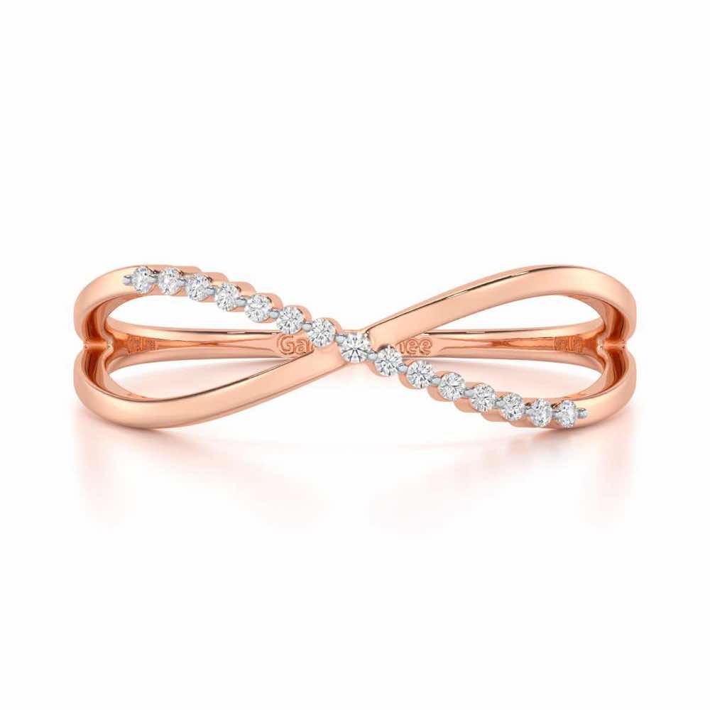 Glistening Grace Silver Ring - Rose Gold - Image 4