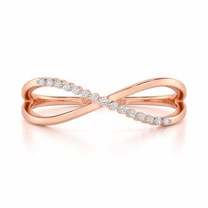 Glistening Grace Silver Ring - Rose Gold - Image 4