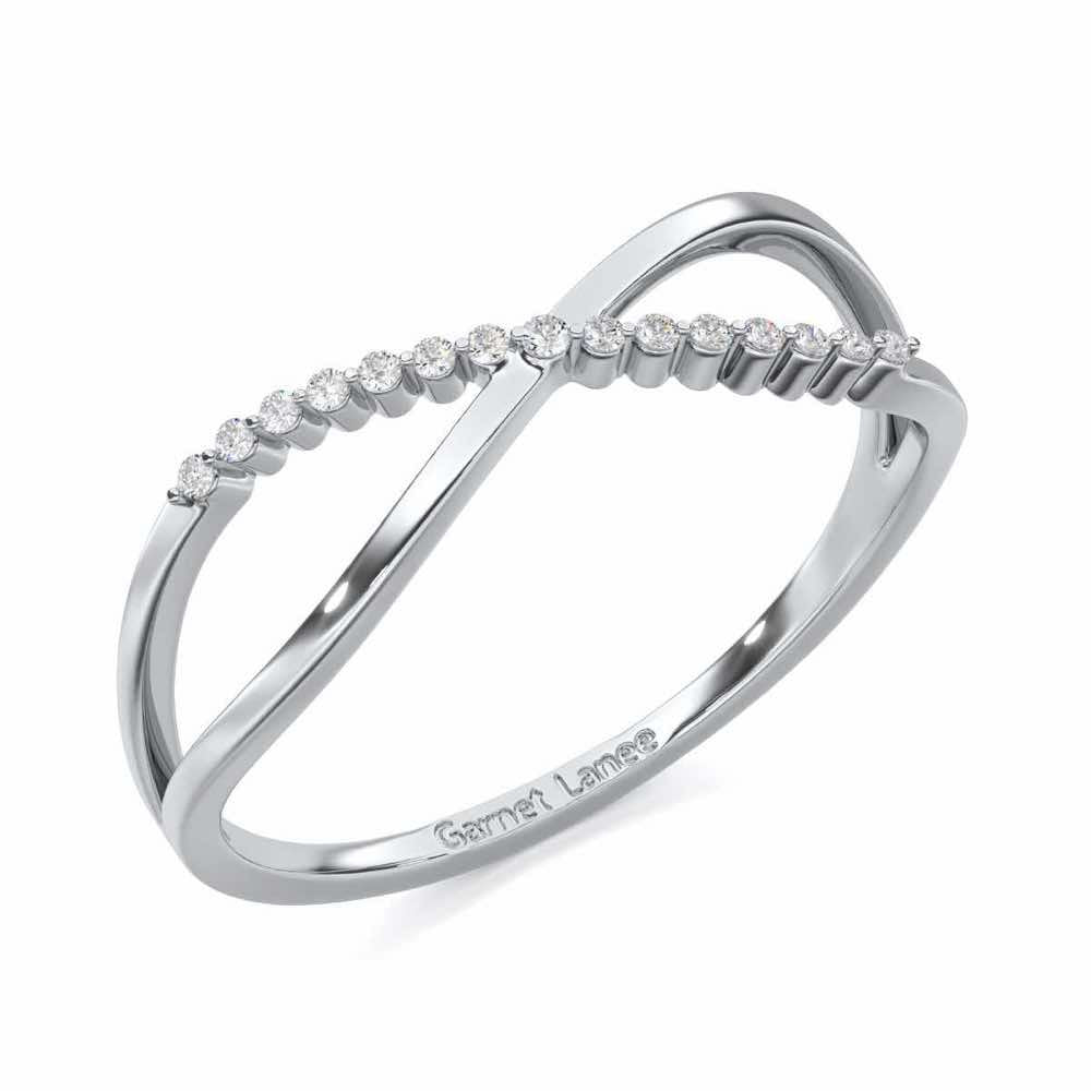 Glistening Grace Silver Ring - White Gold - Image 1
