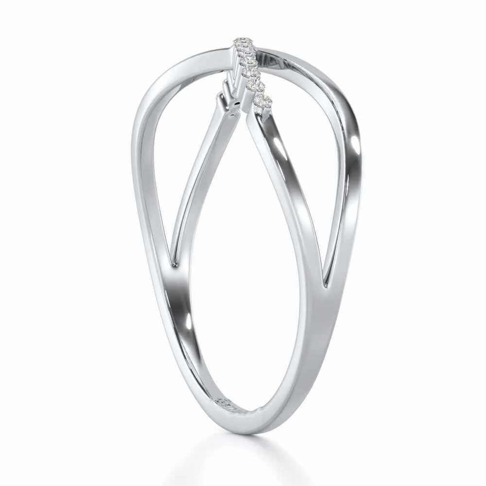 Glistening Grace Silver Ring - White Gold - Image 3