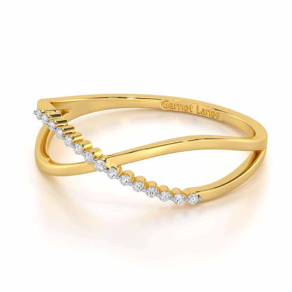 Glistening Grace Silver Ring - Yellow Gold - Image 2