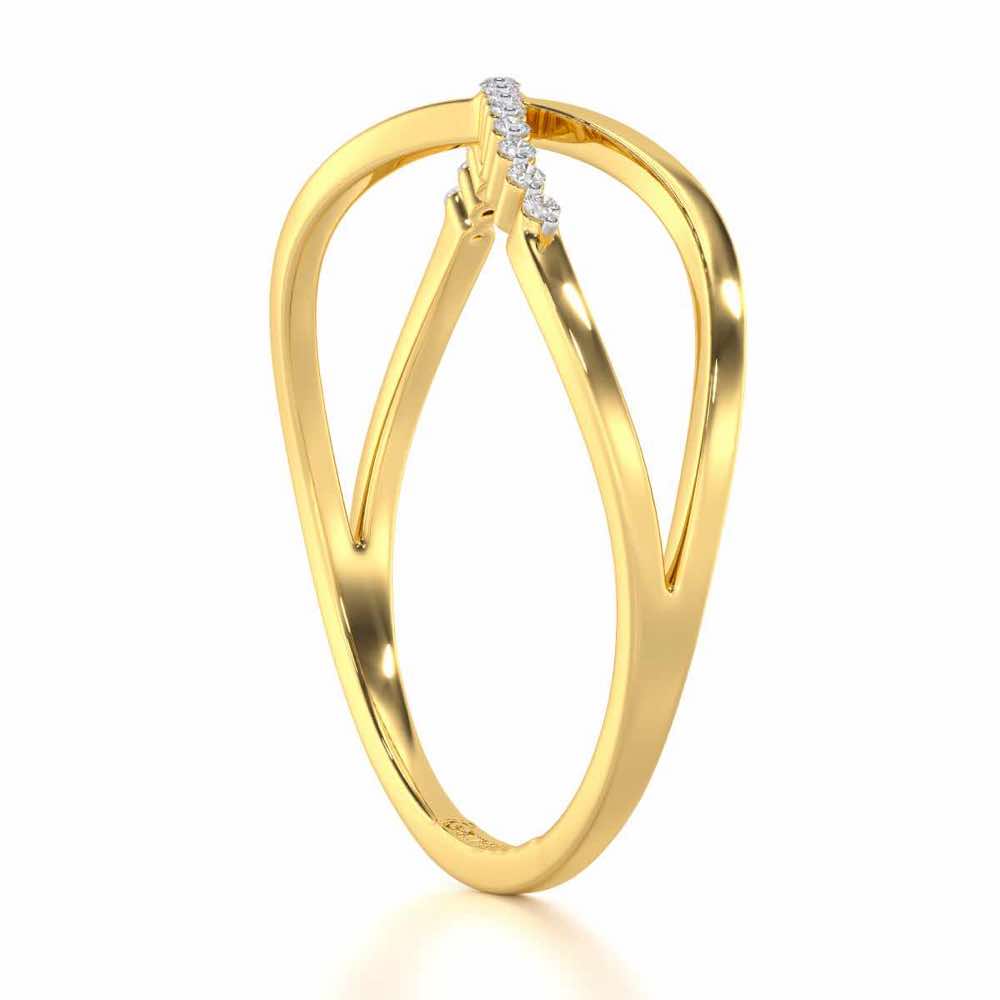 Glistening Grace Silver Ring - Yellow Gold - Image 3