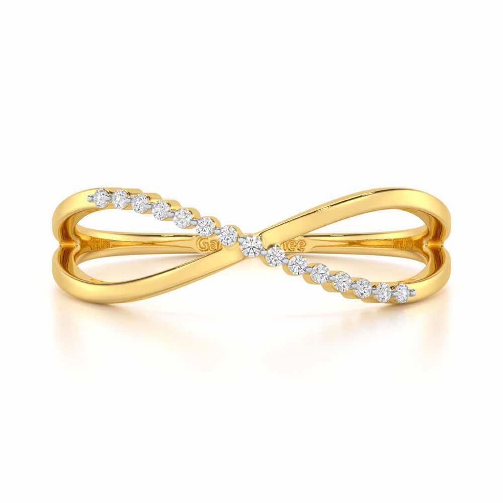 Glistening Grace Silver Ring - Yellow Gold - Image 4