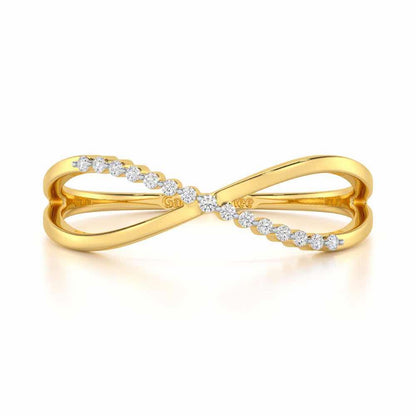Glistening Grace Silver Ring - Yellow Gold - Image 4