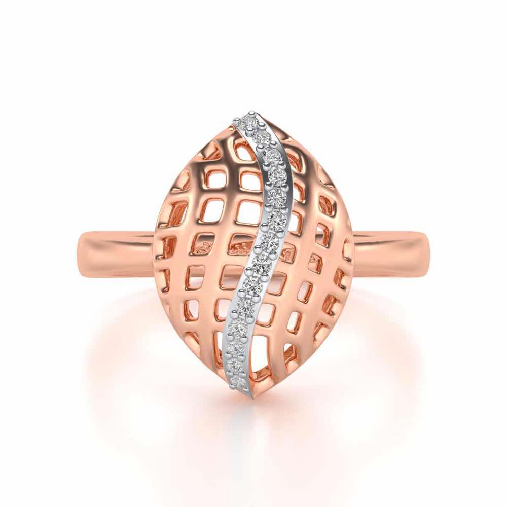 Glitter Drop Silver Ring - Rose Gold - Image 4
