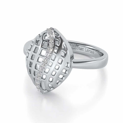 Glitter Drop Silver Ring - White Gold - Image 2