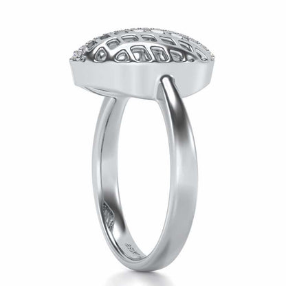 Glitter Drop Silver Ring - White Gold - Image 3