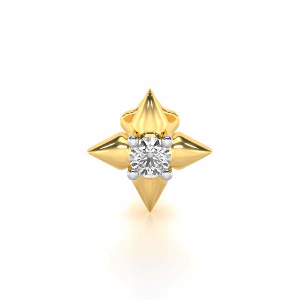 Glitter Star Silver Nosepin - Yellow Gold - Image 1