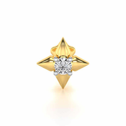 Glitter Star Silver Nosepin - Yellow Gold - Image 1