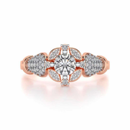 Glitter away Solitaire Silver Ring - Rose Gold - Image 4
