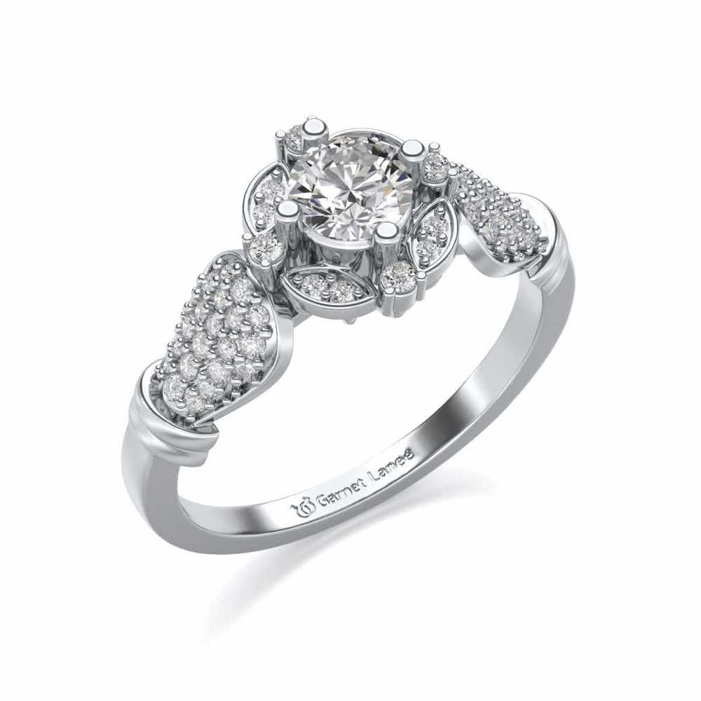 Glitter away Solitaire Silver Ring - White Gold - Image 1