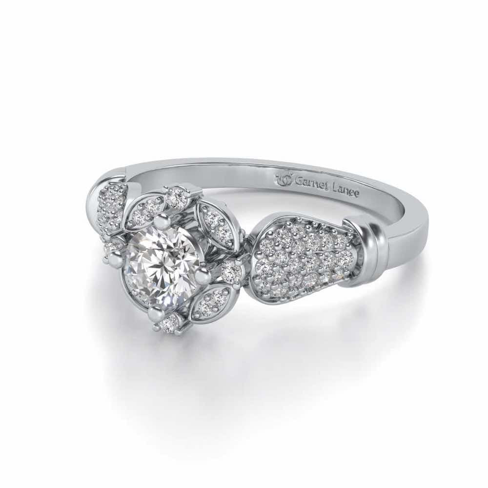 Glitter away Solitaire Silver Ring - White Gold - Image 2