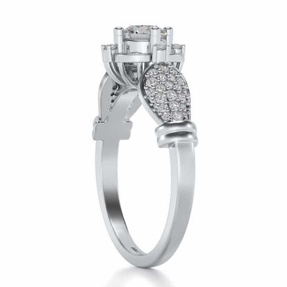 Glitter away Solitaire Silver Ring - White Gold - Image 3