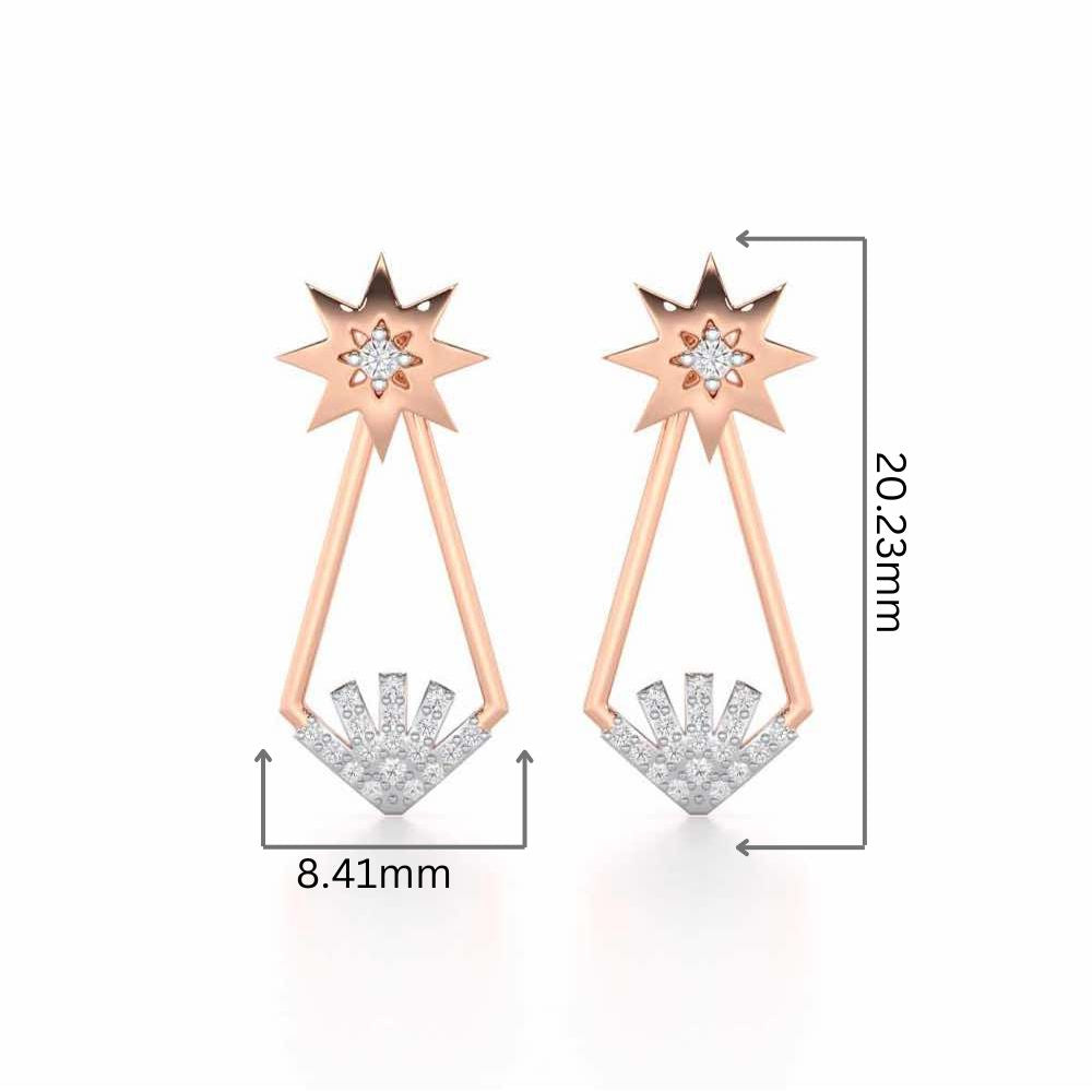 Glittering Gala Silver Drop Earrings - Rose Gold - Image 2