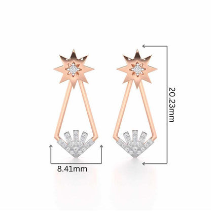 Glittering Gala Silver Drop Earrings - Rose Gold - Image 2