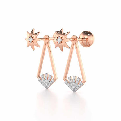 Glittering Gala Silver Drop Earrings - Rose Gold - Image 3