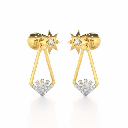 Glittering Gala Silver Drop Earrings - Yellow Gold - Image 1