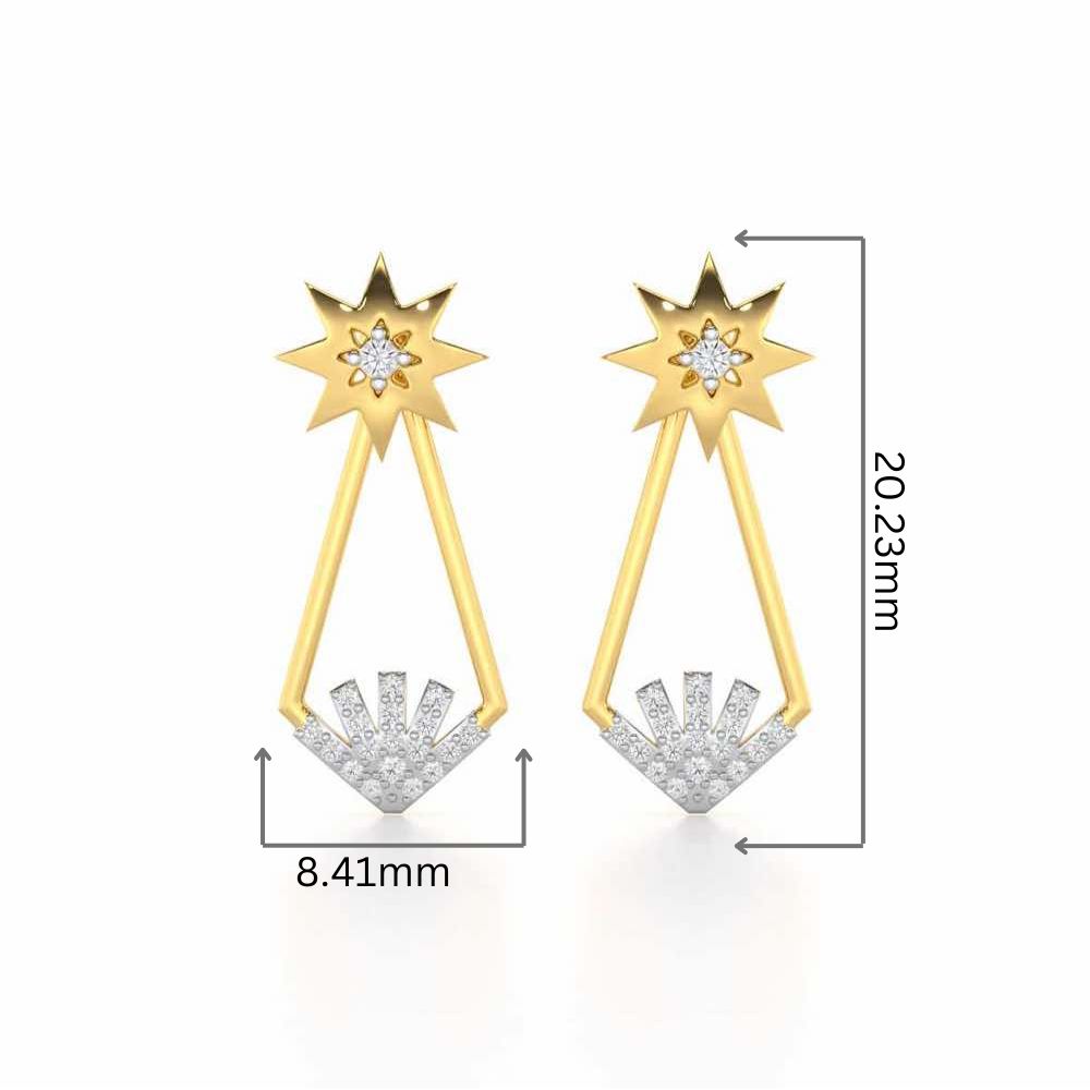 Glittering Gala Silver Drop Earrings - Yellow Gold - Image 2