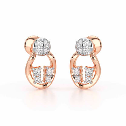 Glittering Gizmos Silver Earrings - Rose Gold - Image 1