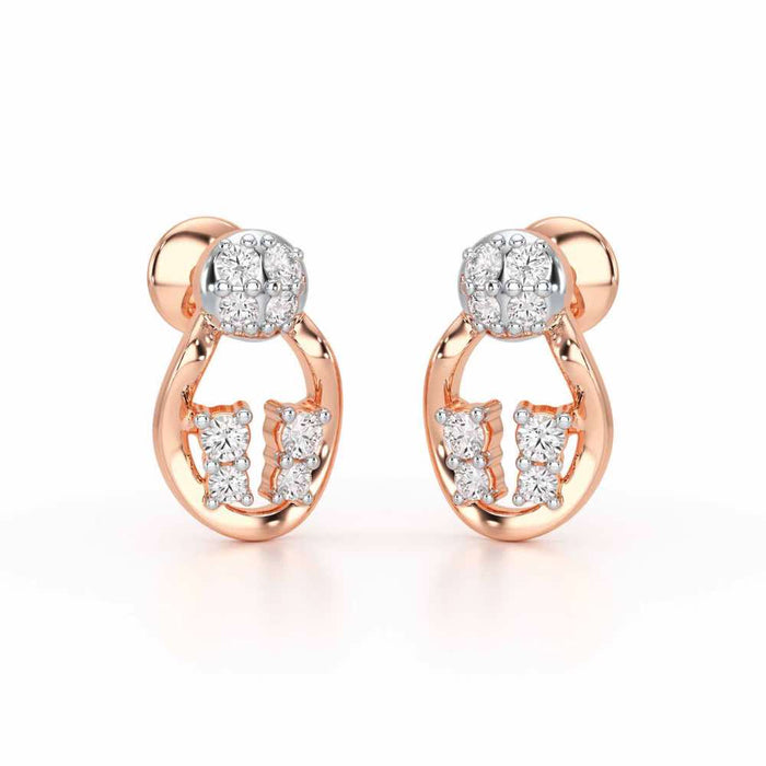 Glittering Gizmos Silver Earrings - Rose Gold - Image 1