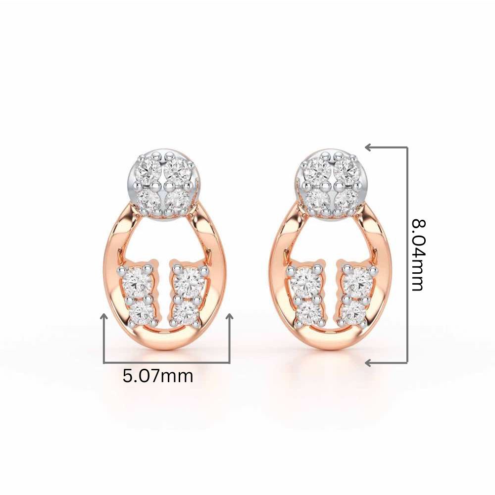 Glittering Gizmos Silver Earrings - Rose Gold - Image 2