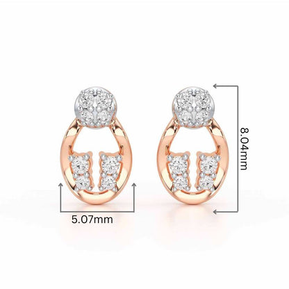 Glittering Gizmos Silver Earrings - Rose Gold - Image 2