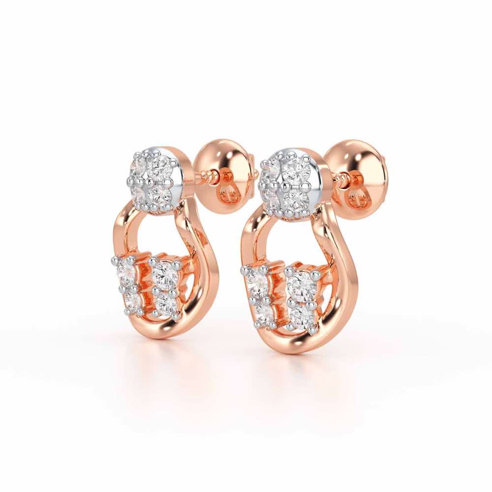 Glittering Gizmos Silver Earrings - Rose Gold - Image 3