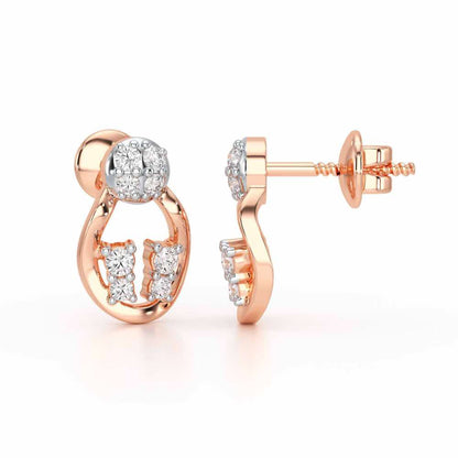 Glittering Gizmos Silver Earrings - Rose Gold - Image 4