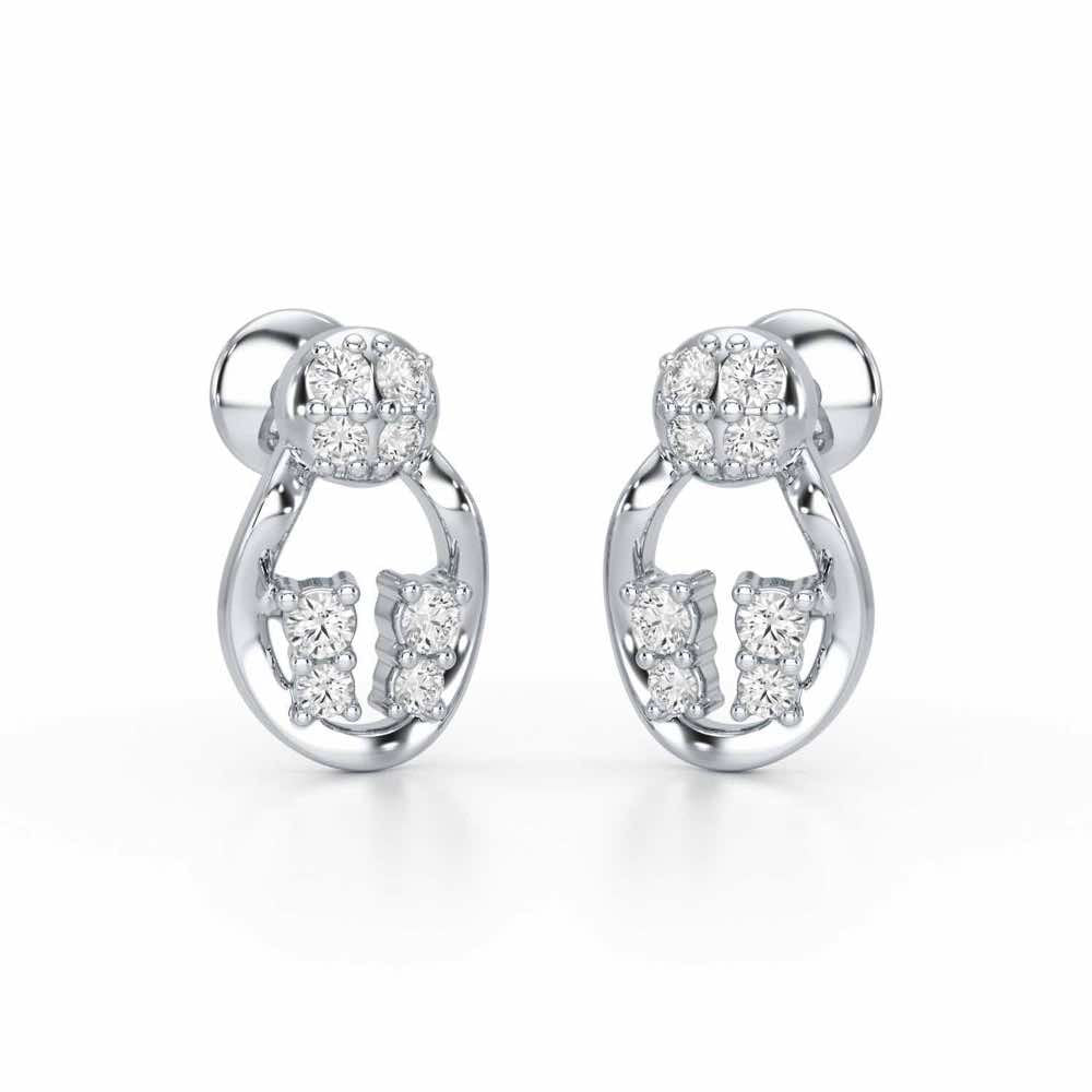 Glittering Gizmos Silver Earrings - White Gold - Image 1